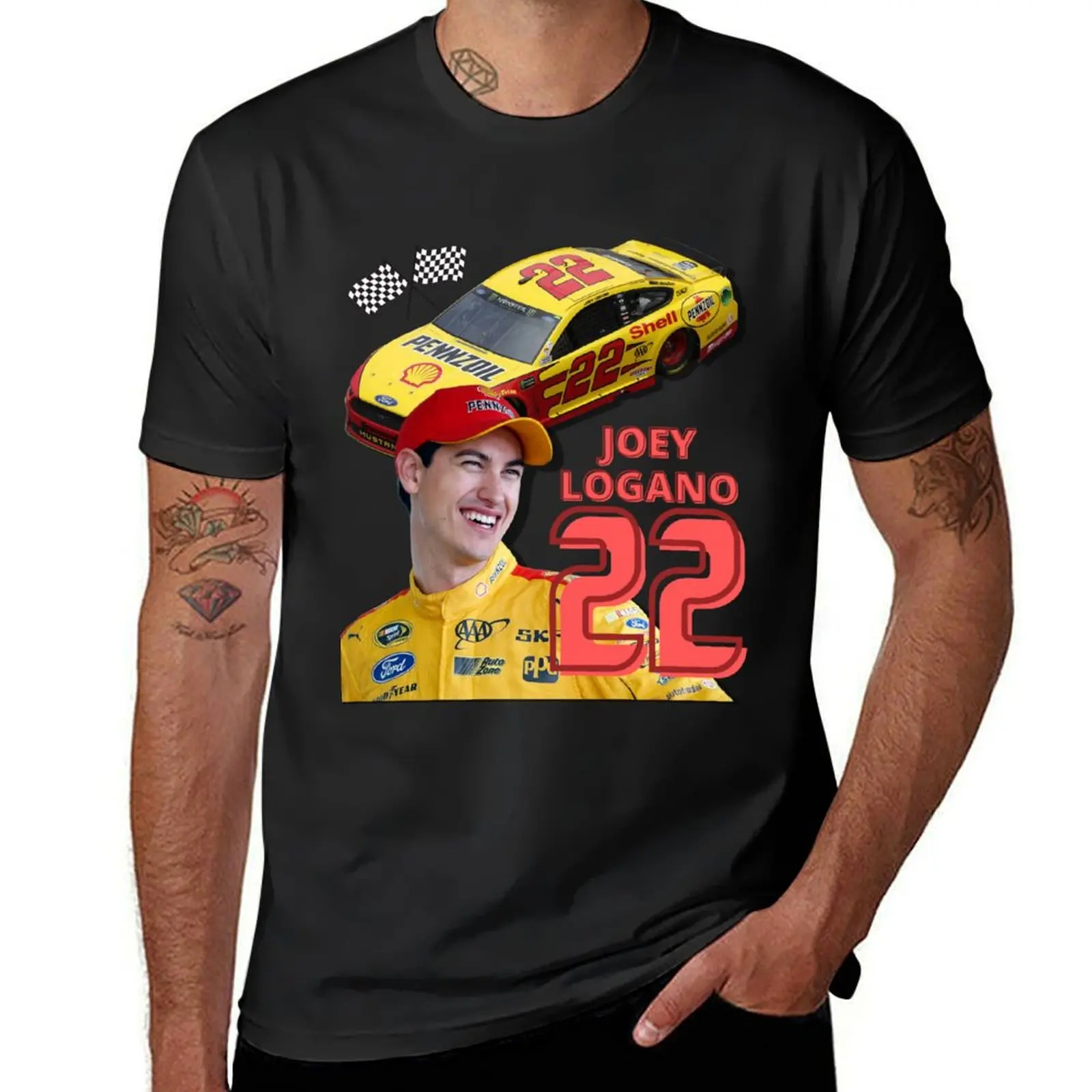 Joey Logano Racing Star T-Shirt oversized blanks black t shirts for men