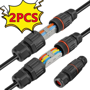 ใหม่ 2/1PC IP68 กันน้ํา Joint Wire Quick Connector 2/3 Pin Solder น้อยกว่าหลอดไฟ LED สายไฟกลางแจ้งกันฝน Terminal 1