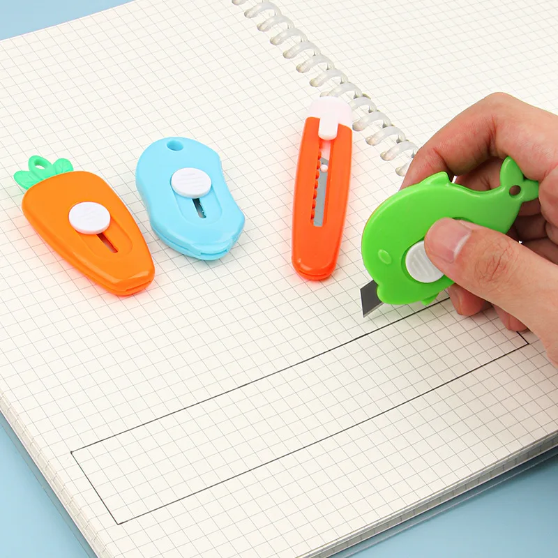 Portable Utility Knife Students Whale Carrots Paper Knife Office Safety Letter Opener Mini Cutter Box Opener Stationery