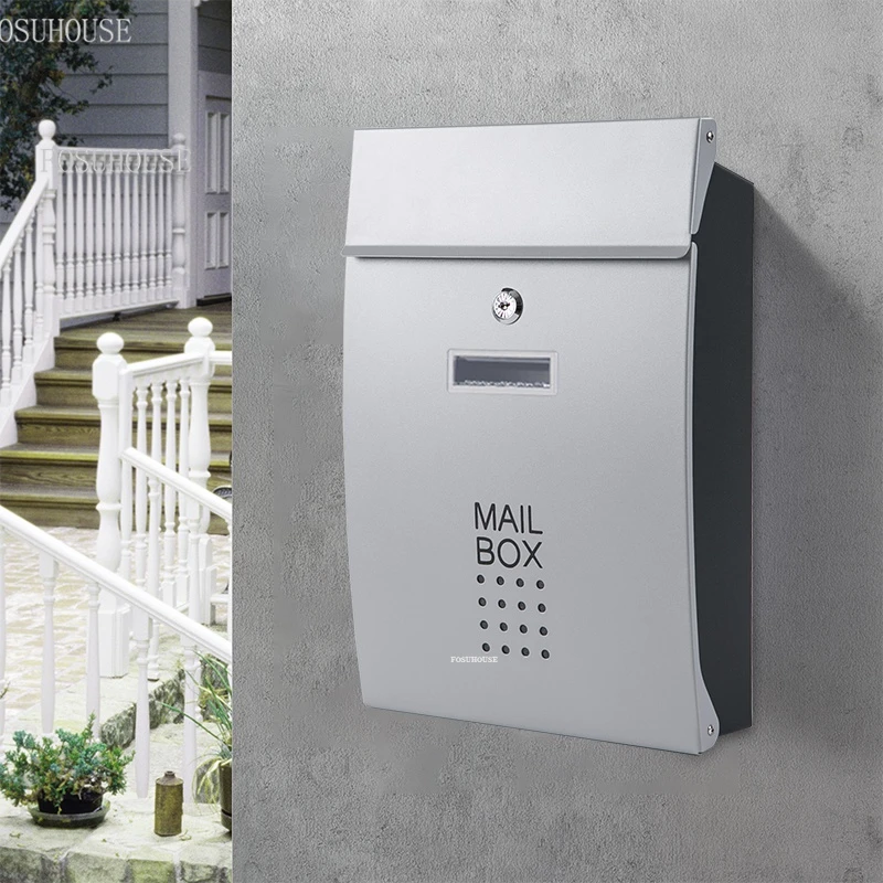 Modern Outdoor Rainproof Villa Garden Outdoor Mailboxes European Street Mailbox Hanging Wall with Lock Magazine Box New Post Box