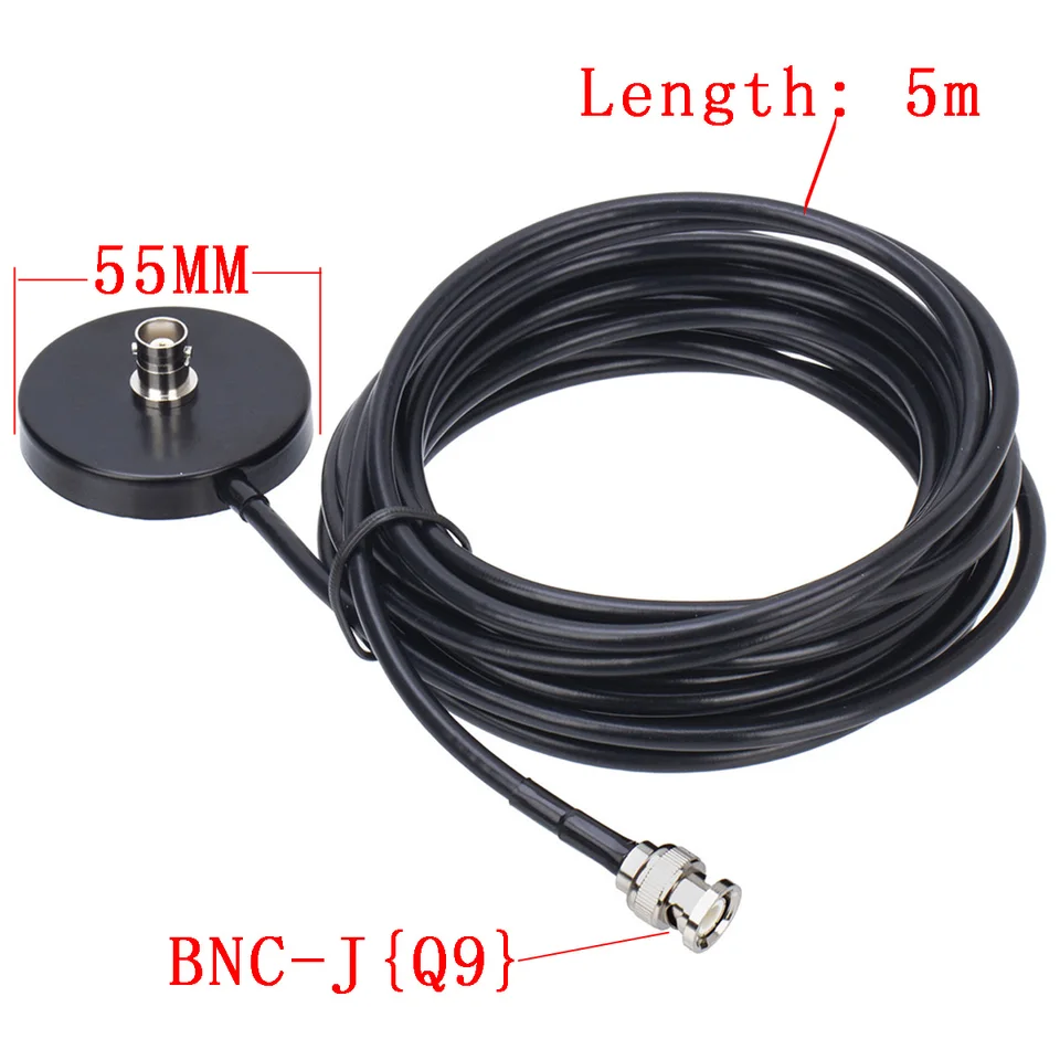 Antenna CB 27 MHz Morbida Con Base Magnetica – Kit Completo Con Cavo 3m E Adattatore PL259 – Per Auto, Camion E Radio Portatili Cobra Midland