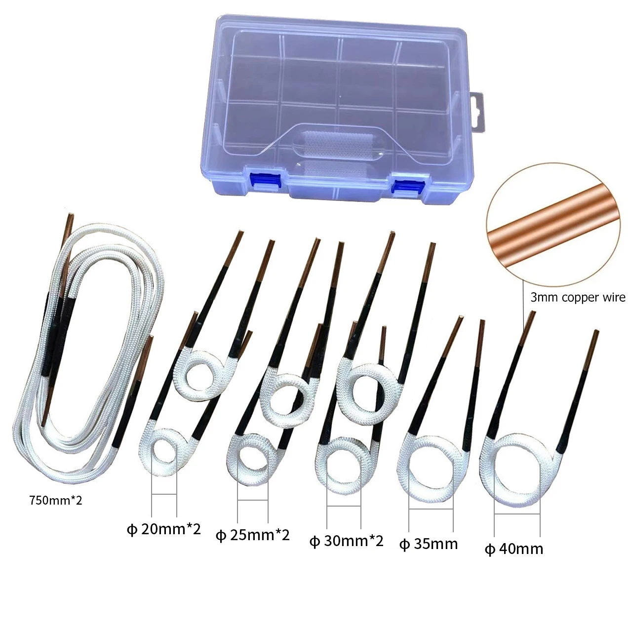 3.0mm Copper Wire 1200° Heat Induction Heater Coil Kit for Magnetic Induction He