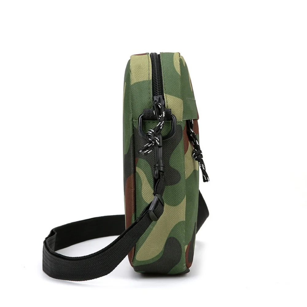 Men Shoulder Bag Small Square Nylon Camouflage Crossbody Bag Minimalist Design Lightweight Casual  Zipper Messenger Pouchv