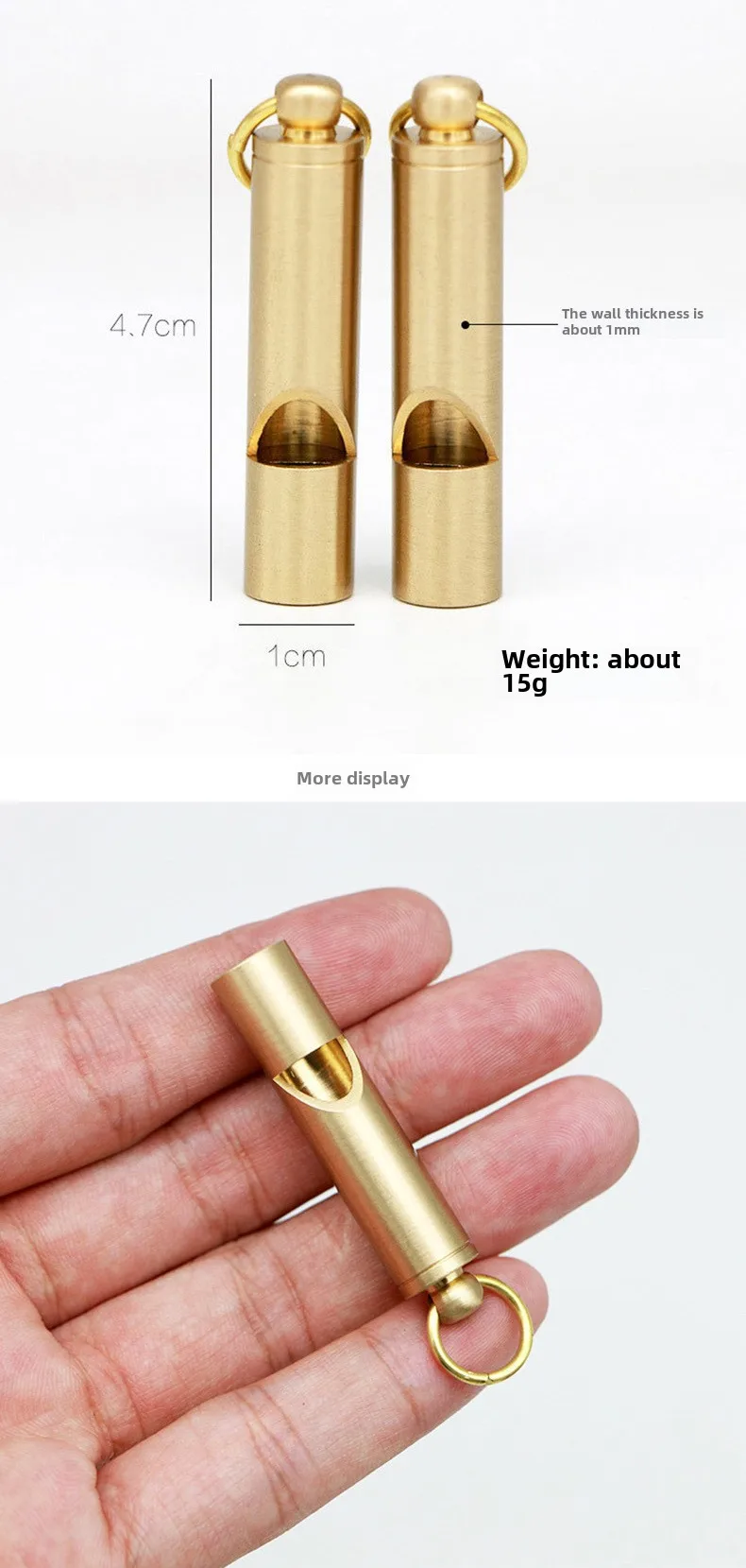 Description Picture 4 of item1Pc Brass Outdoor Sports SOS Whistle Cheerleading Whistles Survival Equipment Hiking Key Chain Retro Referee Whistle Souvenirs