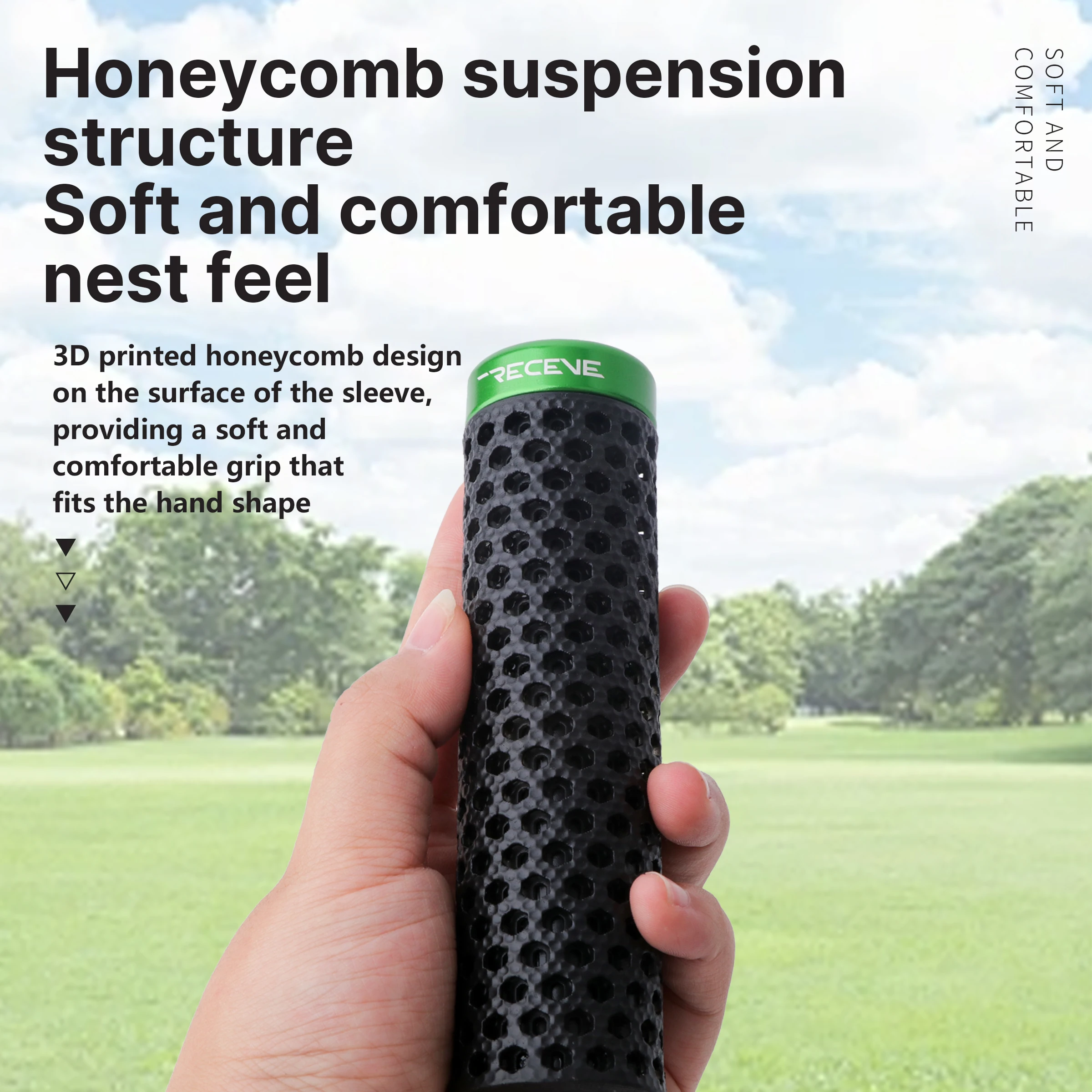 RECEVE Folding Bike Grips Bicycle Cuffs 3D Printing Handles Cover Lock On Grips With Aluminum Alloy Handlebar Cap For Brompton