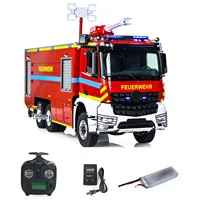 6x6 1/14 Scale RC Fire Truck Metal Chassis RTR Remote Control Fire Fighting Vehicles 2-speed Car Model with Sound Light Set Toys 2