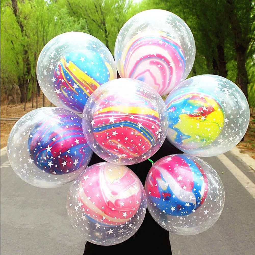 

10Pcs 12 inch Double Layer Agate Balloons Wedding Ballon Happy Birthday Baby Shower Decoration Kids Party Supplies