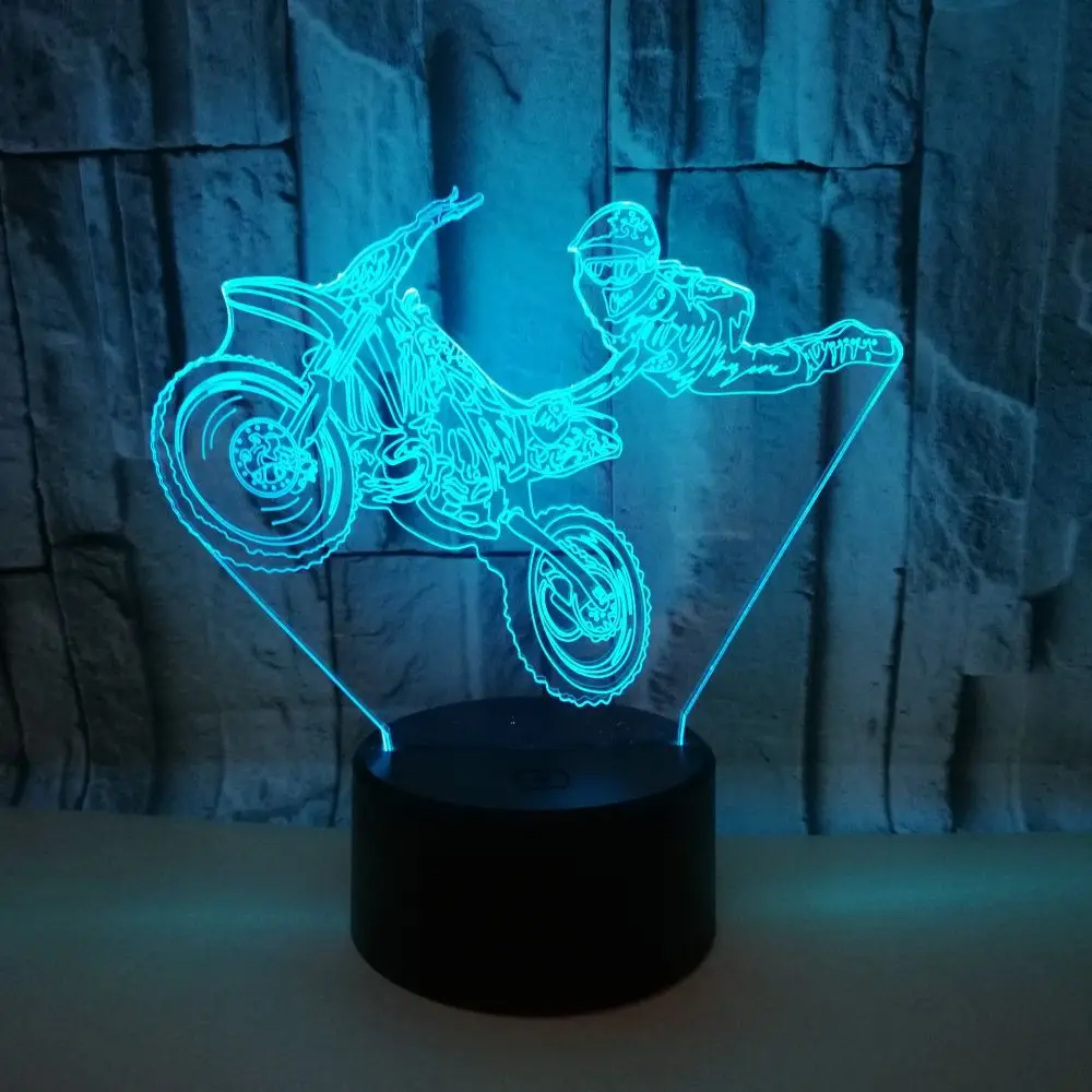 

Специальный эффект, мотоцикл, 3d ночник, велосипед, Новая креативная 3d настольная лампа, рождественский подарок, детские игрушки, светодиодный ночник
