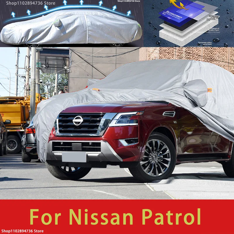 For Nissan Patrol one layer Outdoor Protection Full Car Cover Snow Covers Sunshade Waterproof Dustproof Exterior Car accessories