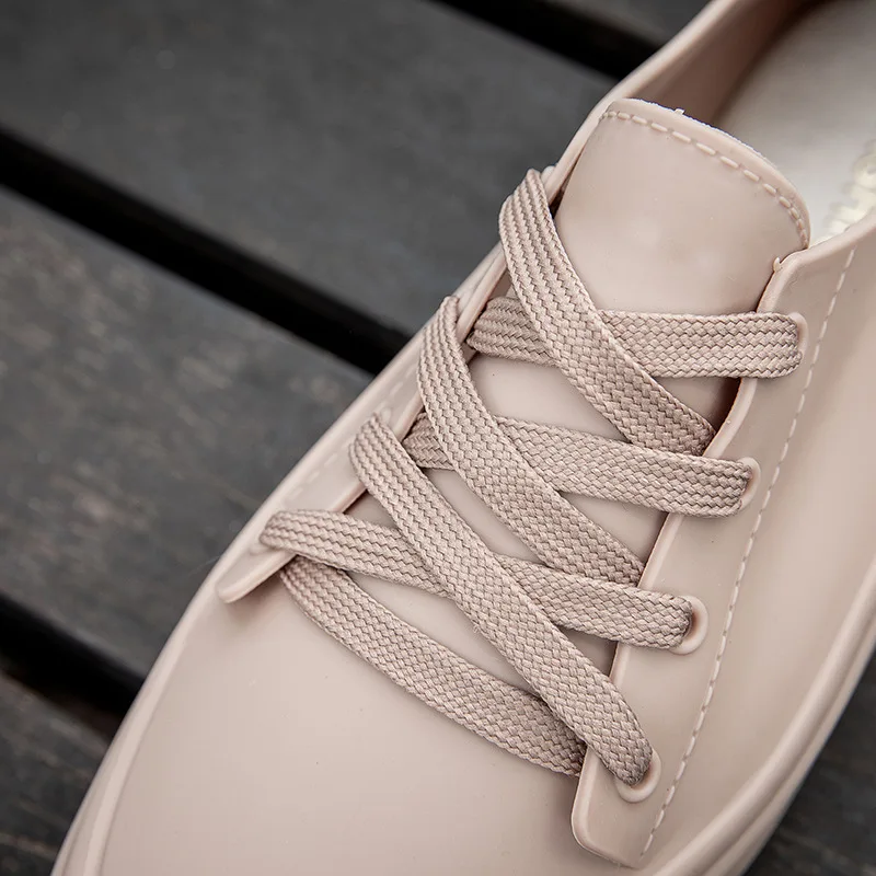 Women New Fashion Waterproof Small White Shoes Low Top Shallow Rain Shoes Outdoor Non-Slip Work Water Shoes