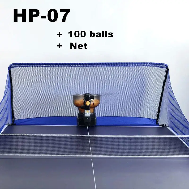 HP-07 Automatic Ping Pong Trainer Robot Table Tennis Robot Machine for  Training Ball with 100 Balls And Recyecle Net