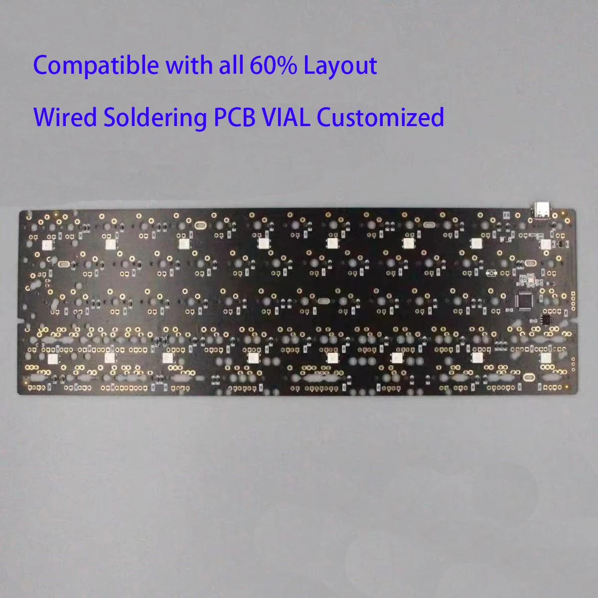 Wired Soldering GH60 Keyboard PCB Compatoble DK60 DK64 Lights under the