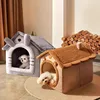Indoor Warm Soft Pet Bed Tent Dog House Cat Kennel with Removable Washable Cushion Four Season Universal Comfortable Dog House