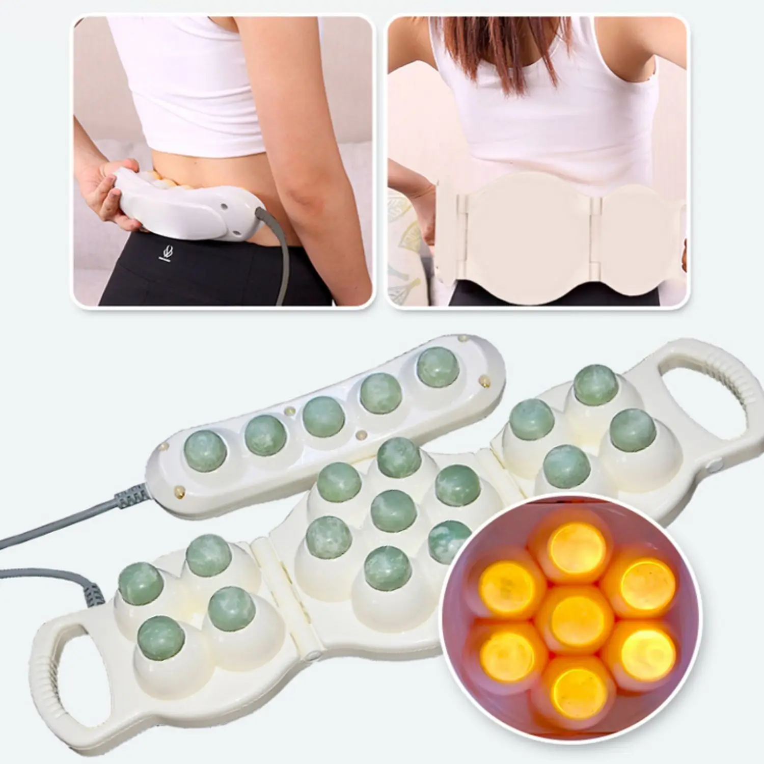 jade stone massage bed Electric massage Track Full Body Jade Thermal Heating Massage chair Bed Roller christmas New Year Gift 2