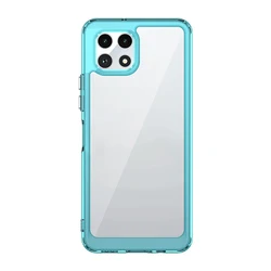 Luxury Silicone TPU Phone Protector Case - Transparent Shockproof Cover for REVVL 7 (LIGHT BLUE)