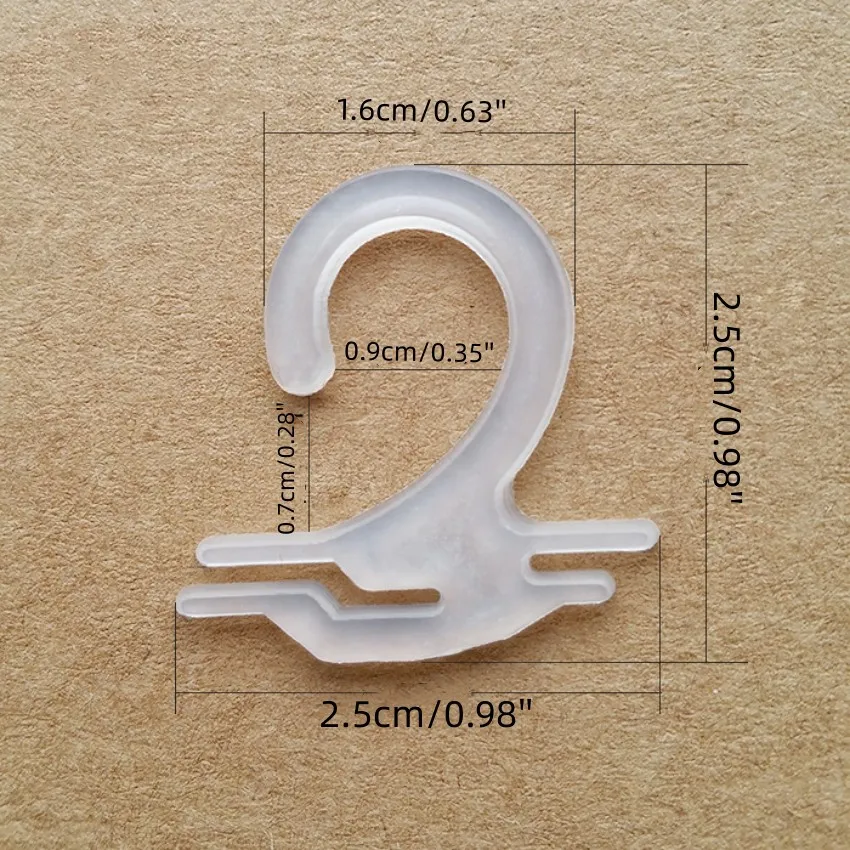 2000pcs 25x25mm 플라스틱 플랫 양말 포장 가방 디스플레이 후크 행거 의류 액세서리