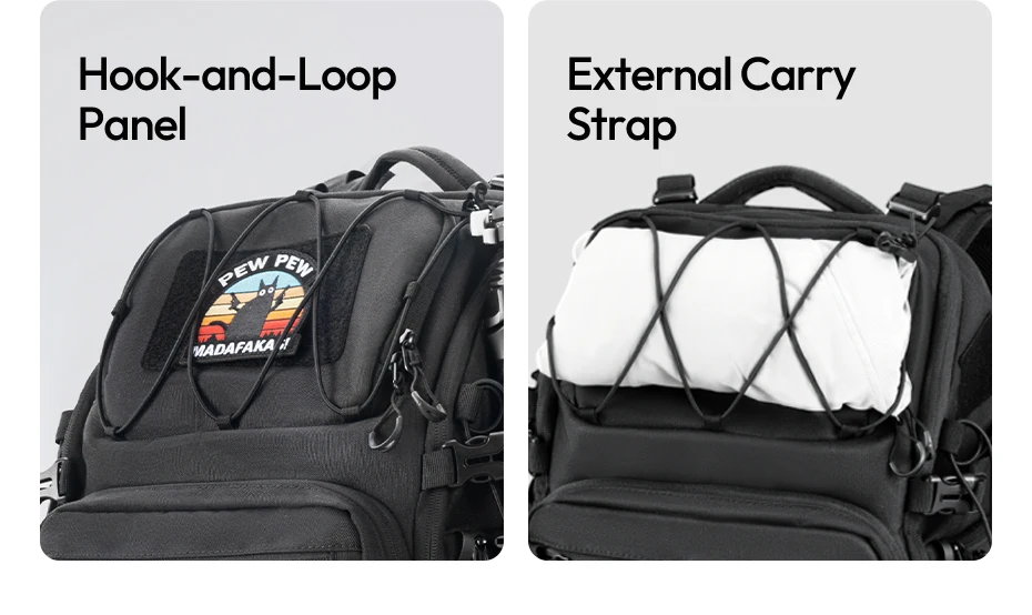 Tactical Camera Backpack 28L with Side Pockets Dividers U-Shaped Opening Foldabl