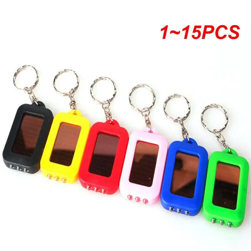 

Фонарик на солнечной батарее для ключей, перезаряжаемый портативный мини-брелок для ключей, яркий светодиодный фонарик, аварийные лампы, 1 ~ 15 шт.