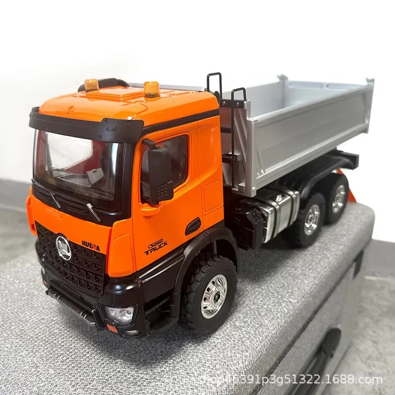 Huina 598 Full Scale 1:14 Lighting Fourteen Channel Alloy Remote Control Dump Truck Engineering Transport Vehicle Toy Gift Gifts 2