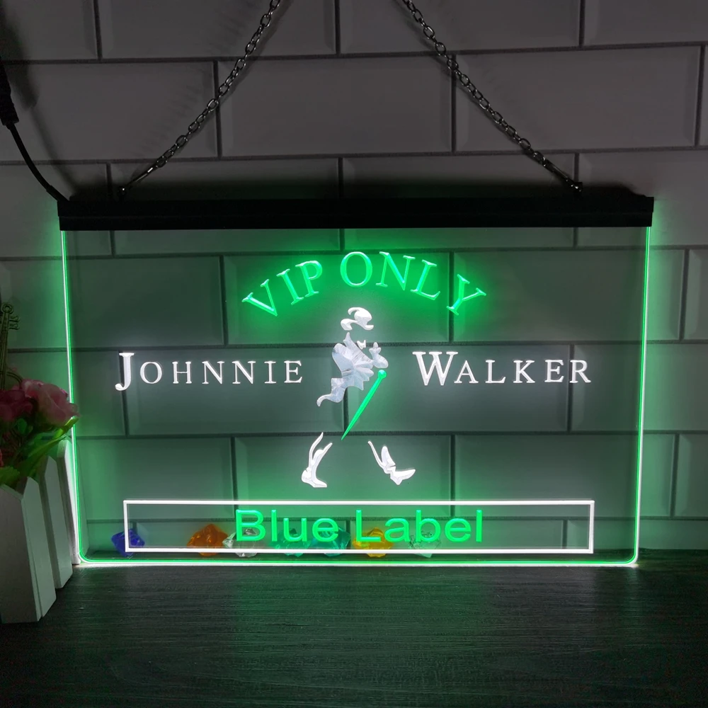 VIP Only Johnnie Walker Whiskey Home Decor New Year Wall Wedding 2 Color  Display LED Neon Sign Bedroom