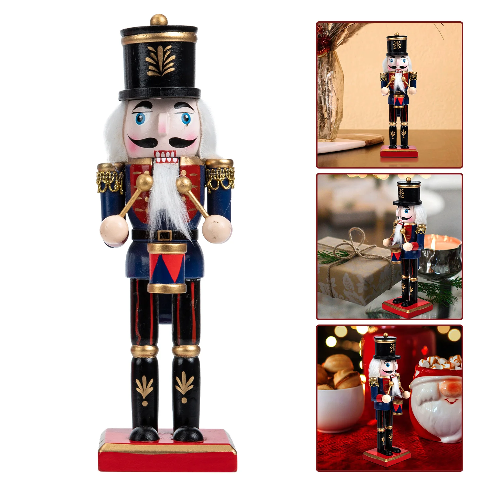 

Wooden Nutcracker King Nutcracker Figures Soldier Wooden Nutcracker Stocking Stuffer Party Bag Fillers Table Shelf Figurine