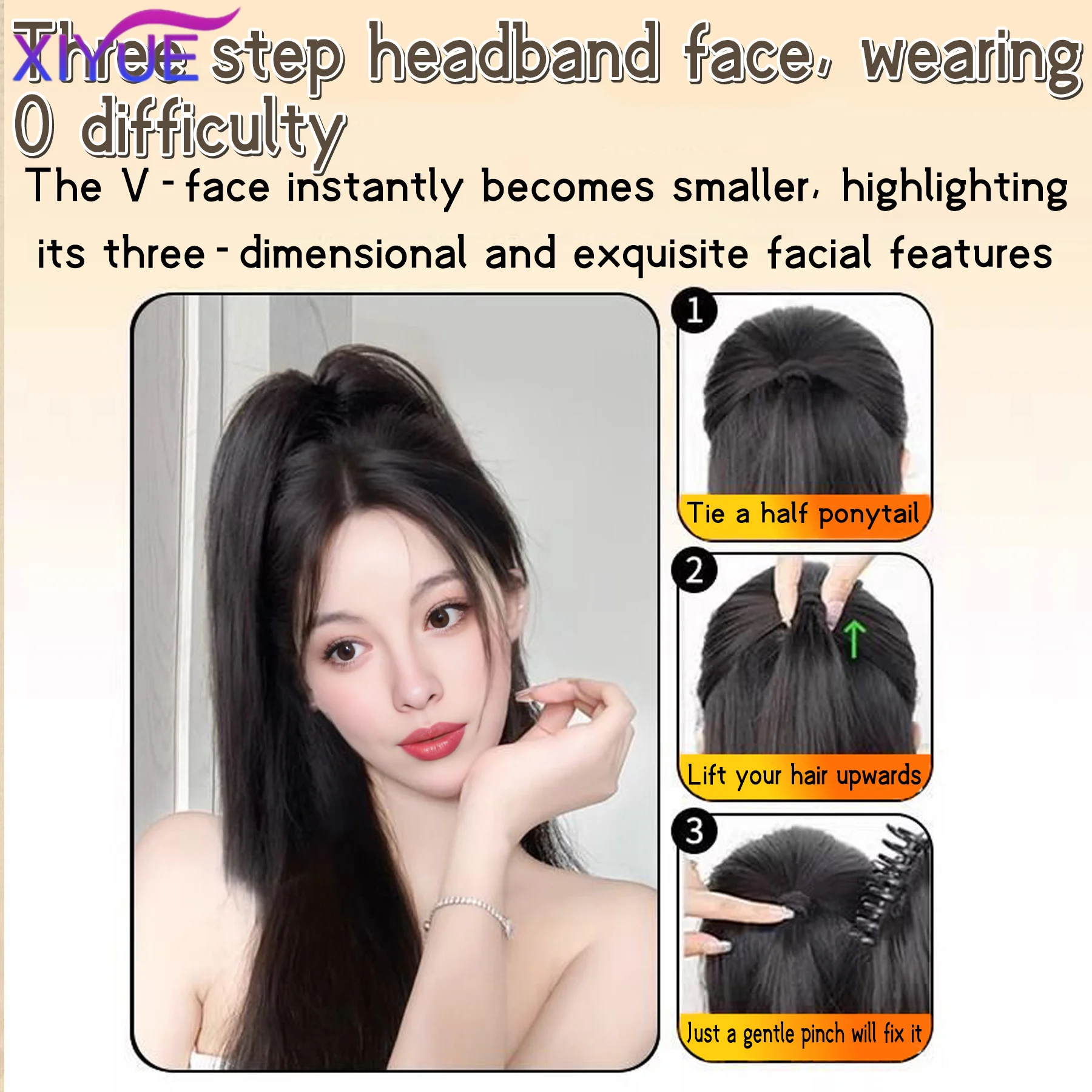 스트레이트 합성 클로 클립 포니테일 헤어 익스텐션 짧은 지저분한 푹신한 포니테일 헤어피스 여성용 천연 테일 클로 클립 포함