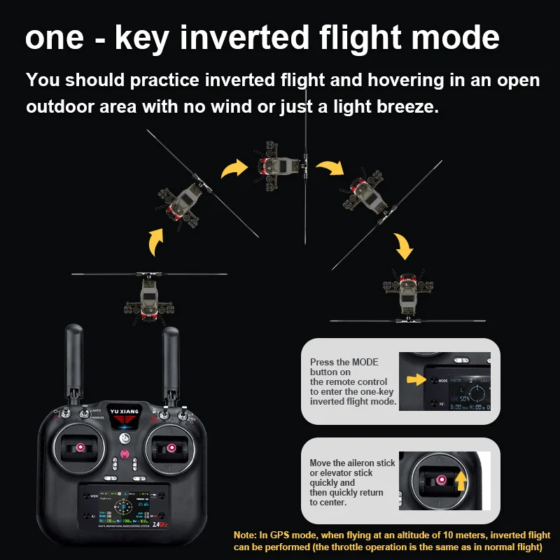 재고 있음 새로운 Yuxiang F112S 1:32 RC 헬리콥터 브러시리스 에일러론 없는 GPS 광학 흐름 자동 호버링/홈 리턴 1200MAH RTF