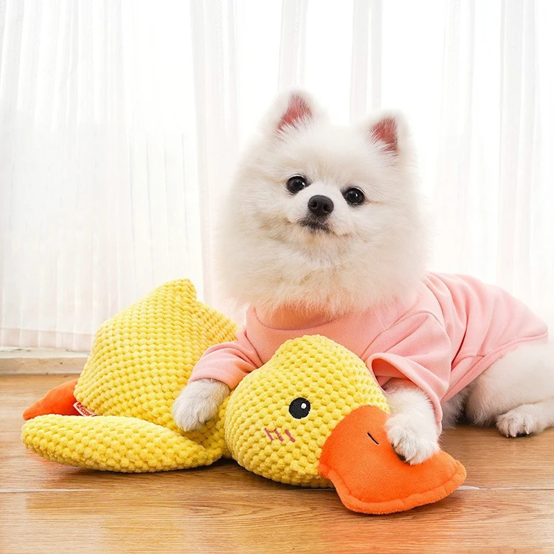 Duck Shape Dog Toy Quacking Plush Pet Toy For Small Large Dog Durable Puppy Molar Chew Toy Fun Interactive Plaything Dog Supplie 5