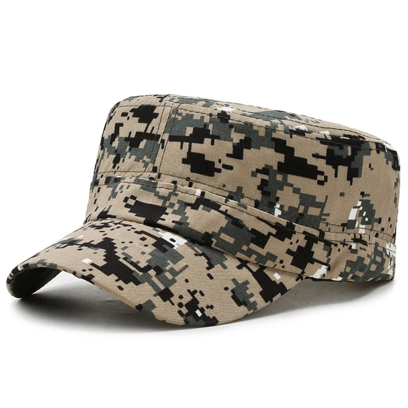 Camouflage Flat Cap Baseball Hat Adjustable Sunshade Hat For Women Men Outdoor Sport Caps