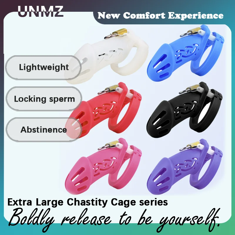 Silicone Chastity Lock Cock Cage Adult Colorful Soft Silicone Penis Belt Male Bondage Toys Abstinence Prohibition Erection BDSM