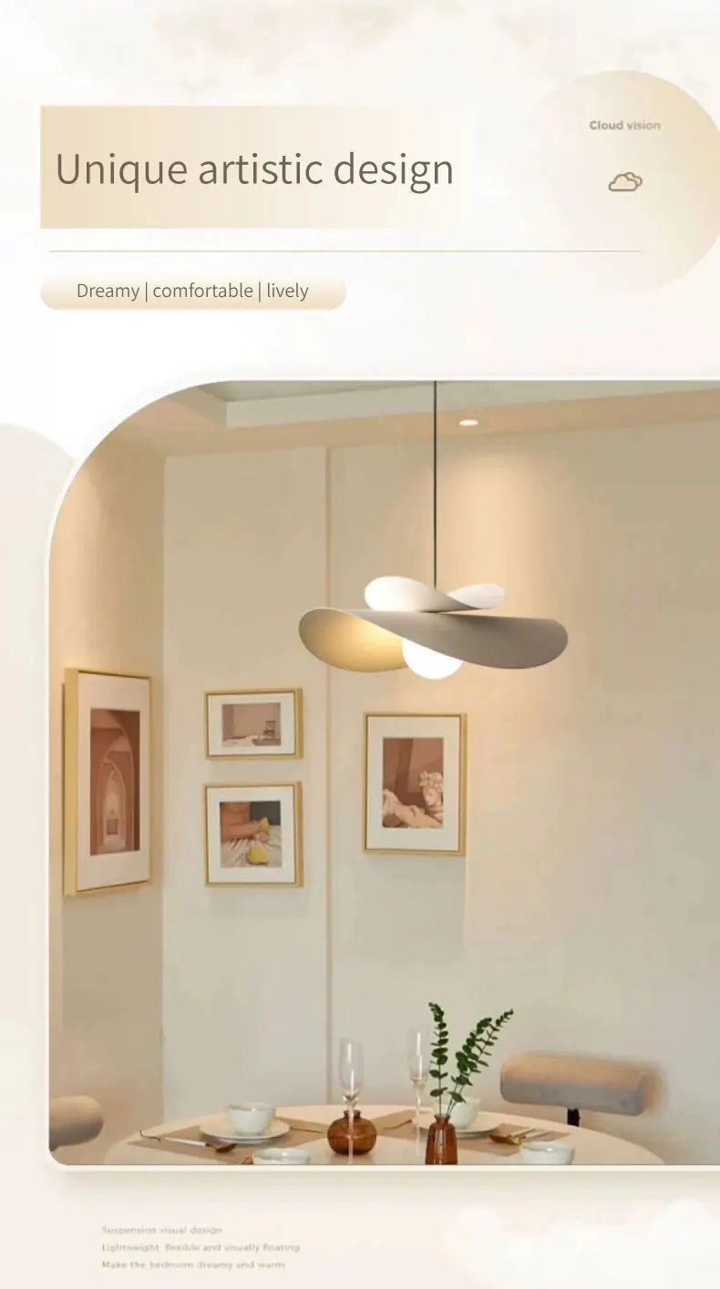 Suspension en fer blanc LED nordique 2