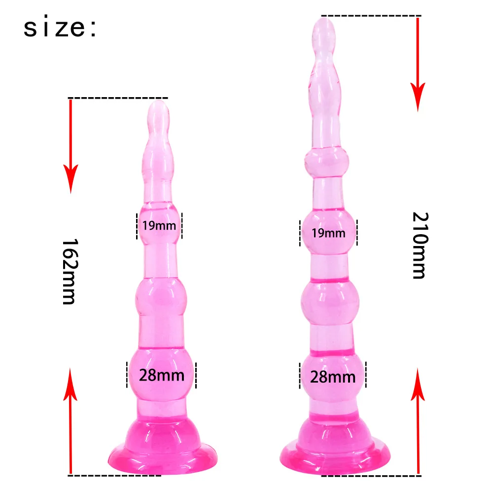 Gerippter Silikon Analplug Mit Perlen Und Jelly Dildo Toy_voghion.com