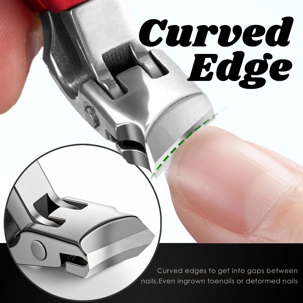 1Pcs Angled Head Nail Clippers for Seniors Ergonomic Toenail Clipper for Thick Nails, Premium Steel Nail Cutter Trimmer