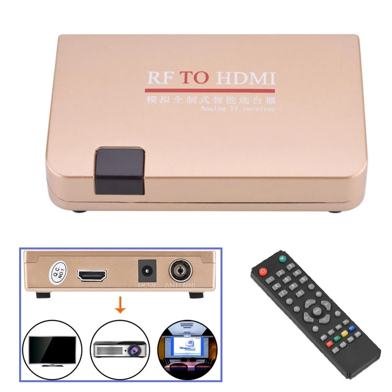 Full Intelligent Digital Signal Selector Receptor de tv Analógico Intelligent Converter Box System rf para Hdmi Compatível