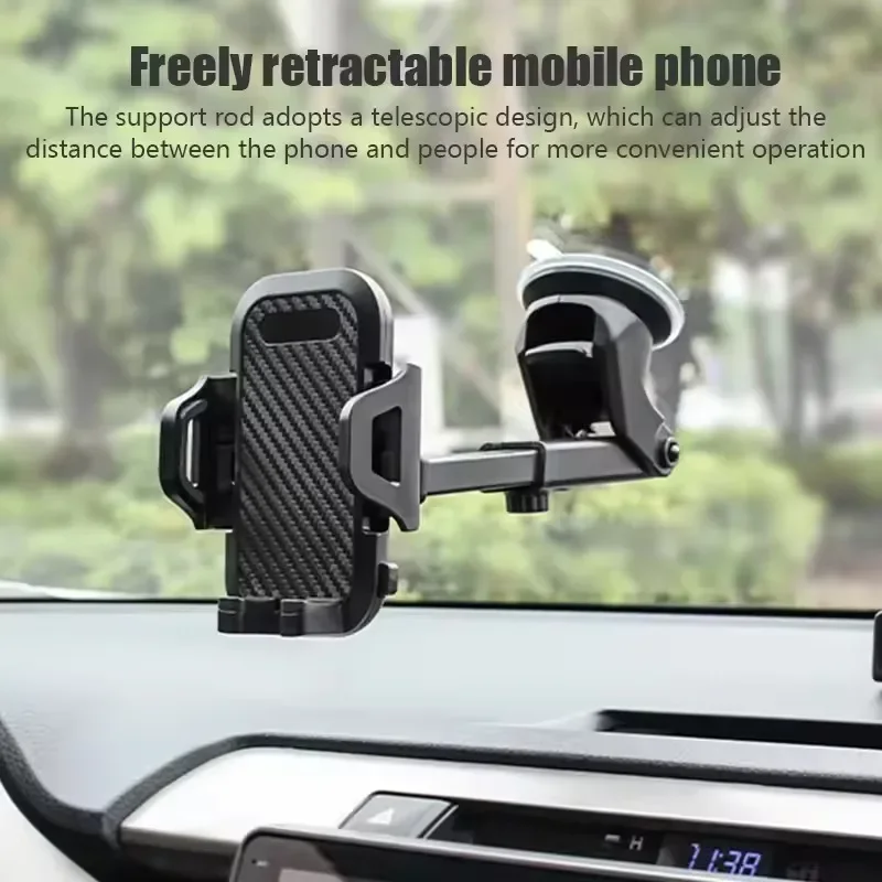 Car Phone Holder Mount Stand with Suction Cup Smartphone Support Bracket for iPhone Xiaomi Huawei Samsung Cell Mobile in Car