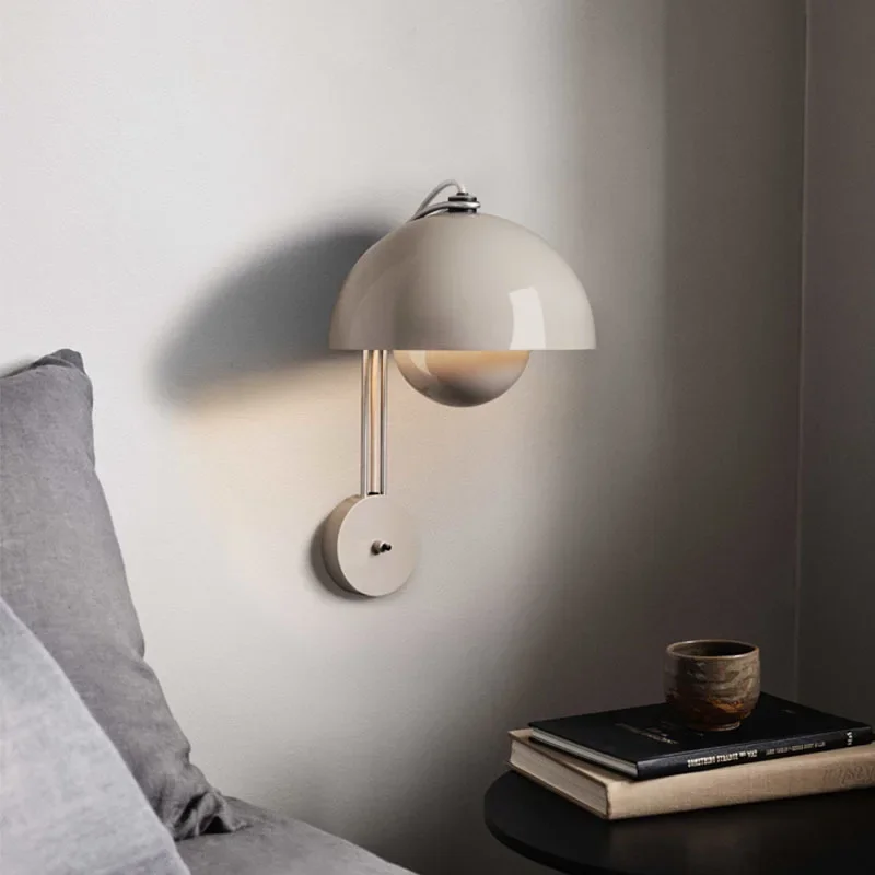 

Nordic LED Wall Lamp Cream Style Mushroom Light For Living Room Hallway Bedroom Study Restaurant Backwall Home Decorations Light