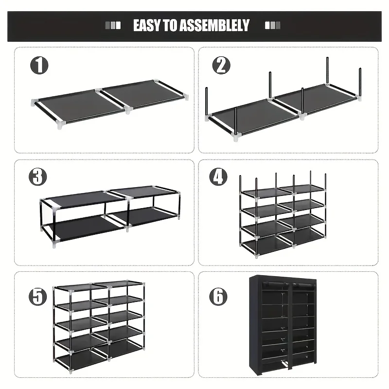 12 Compartment Multi-tier Stackable Shoe Rack | Large Capacity Footwear Organizer for Home Closet Entryway | Easy Assembly 6