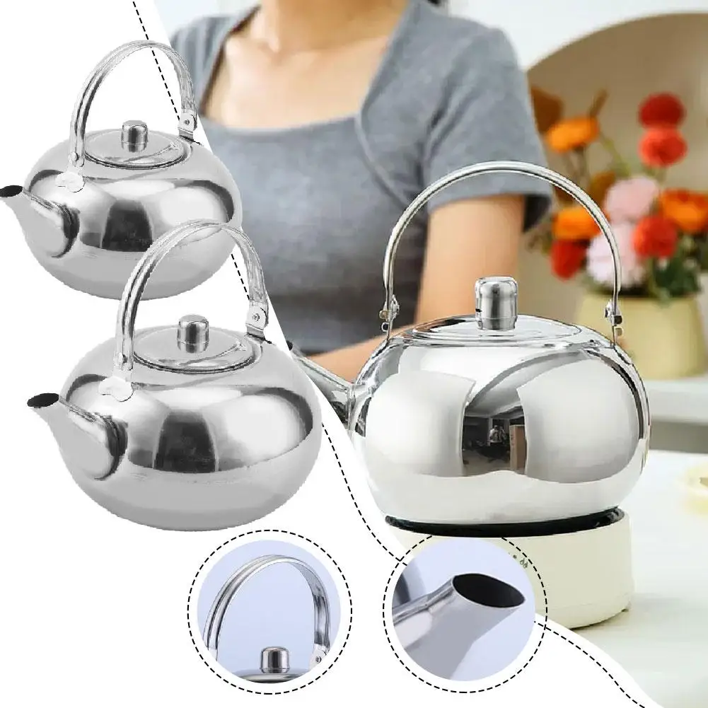 Description Picture 2 of itemStainless Steel Water Kettles Teapot With Infuser Filter Coffee Kettle Green Tea Jug Home Office Tea Coffee Tools Cookware
