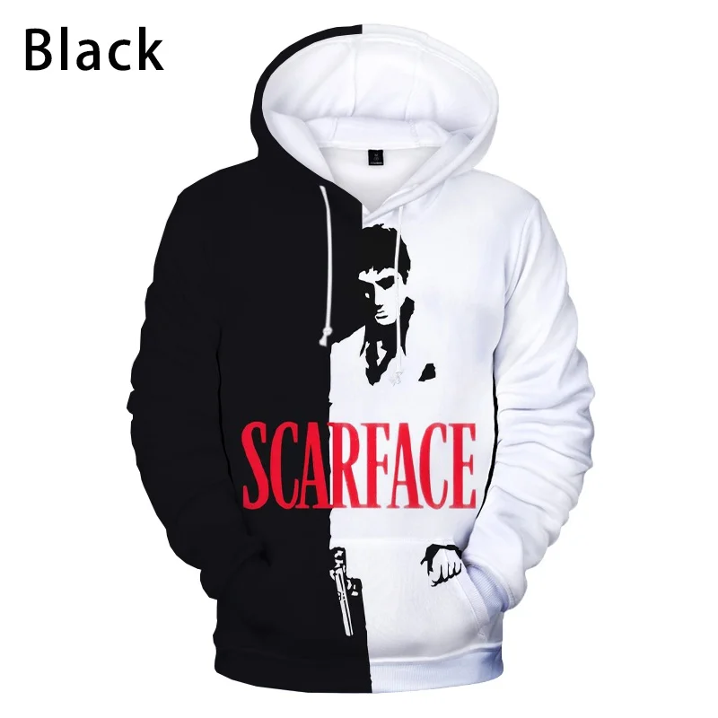 

New Gangster Movie Scarface 3D Printed Hoodies Harajuku Streetwear Oversized Hooded Sweatshirts Men Women Fashion Casual