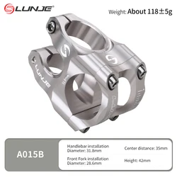 Ultralight Silver Aluminum Bicycle Riser Stem (Titanium)