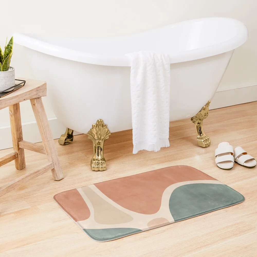 

Earth Tones Shapes Bath Mat Floor Mat For Bathroom Bathroom Deco
