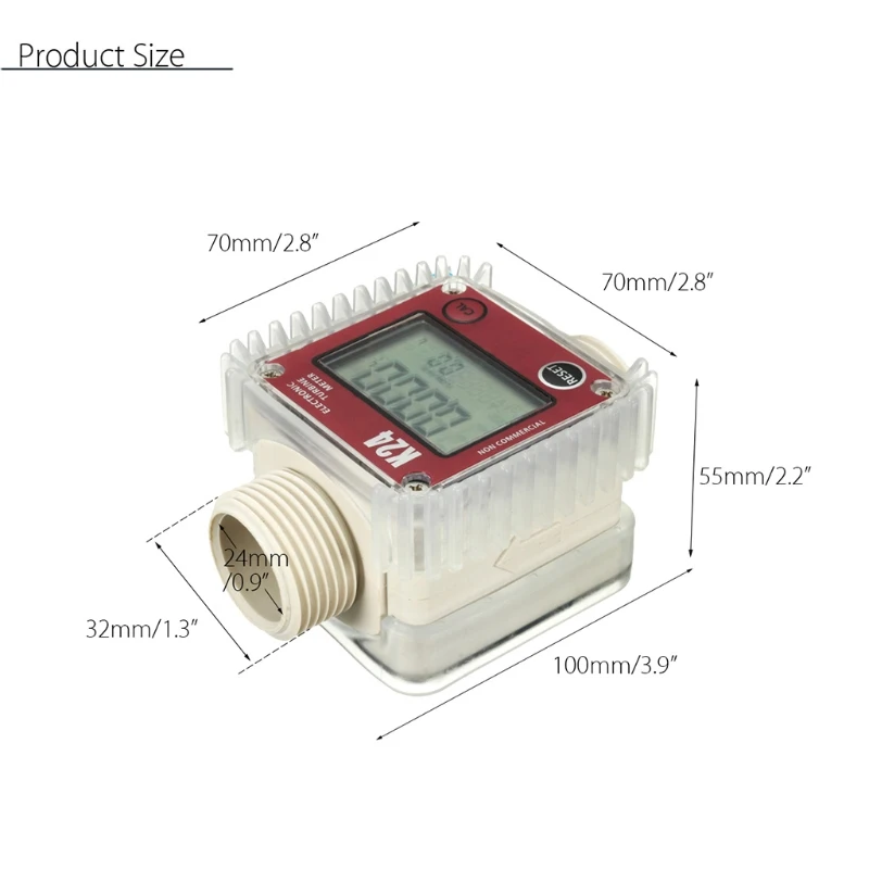 Water flow meter Digital turbine flow meter Turbine flow meter Flow meter LCD Meter K24 for Chemicals Liquid