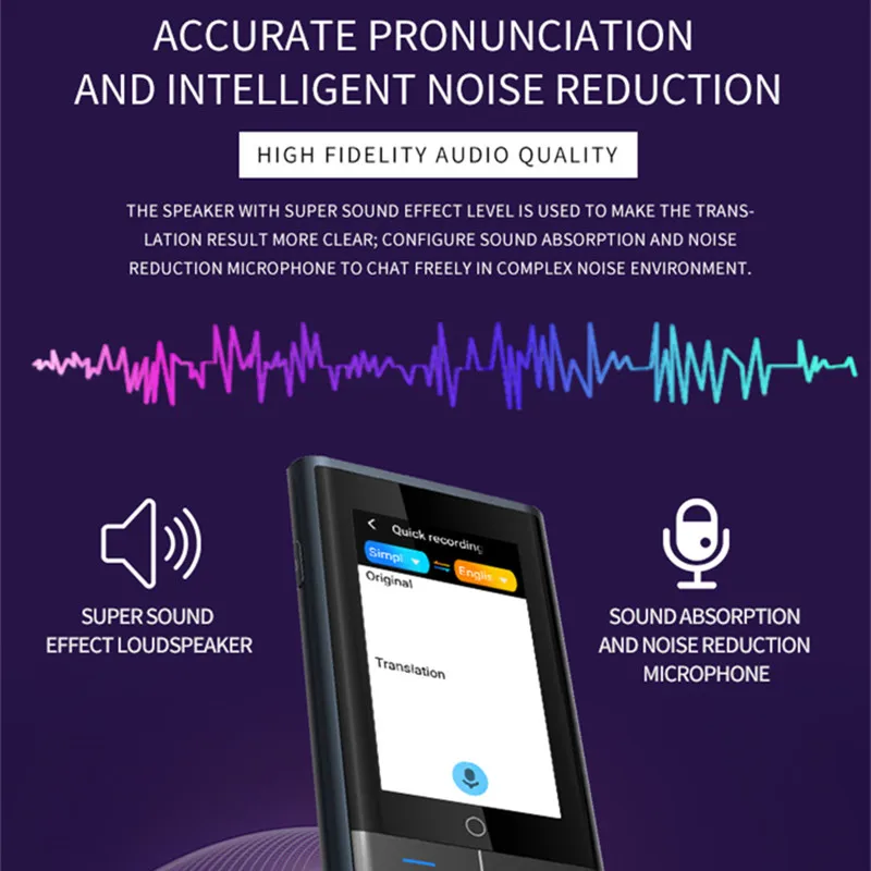 Voice Translator Z6 117 Languages 3.1inch IPS Screen 4G SIM 8G Memory Recording