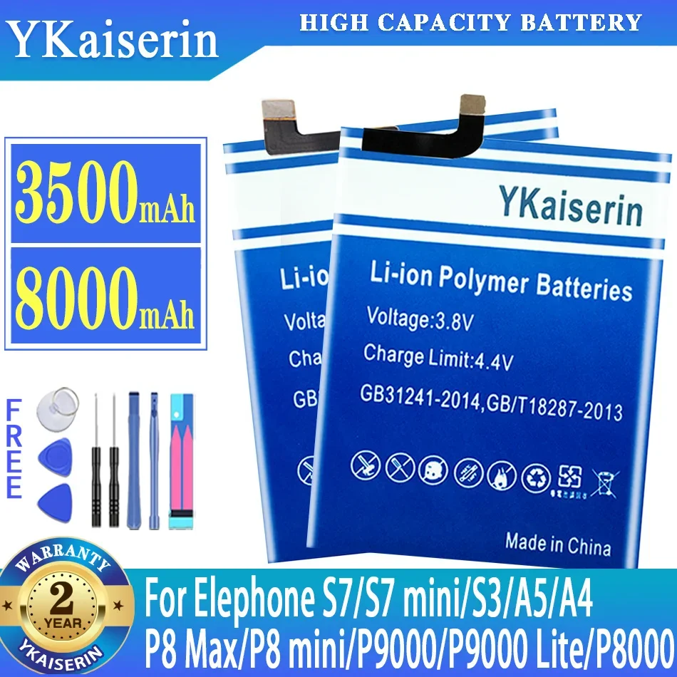 

Аккумулятор ykaisin для Elephone S7/ S3 /A5/ P8 Max P8Max /P8000 /P8 mini P8mini /P9000 P9000 Lite P9000Lite /S7 MINI S7MINI/ A4