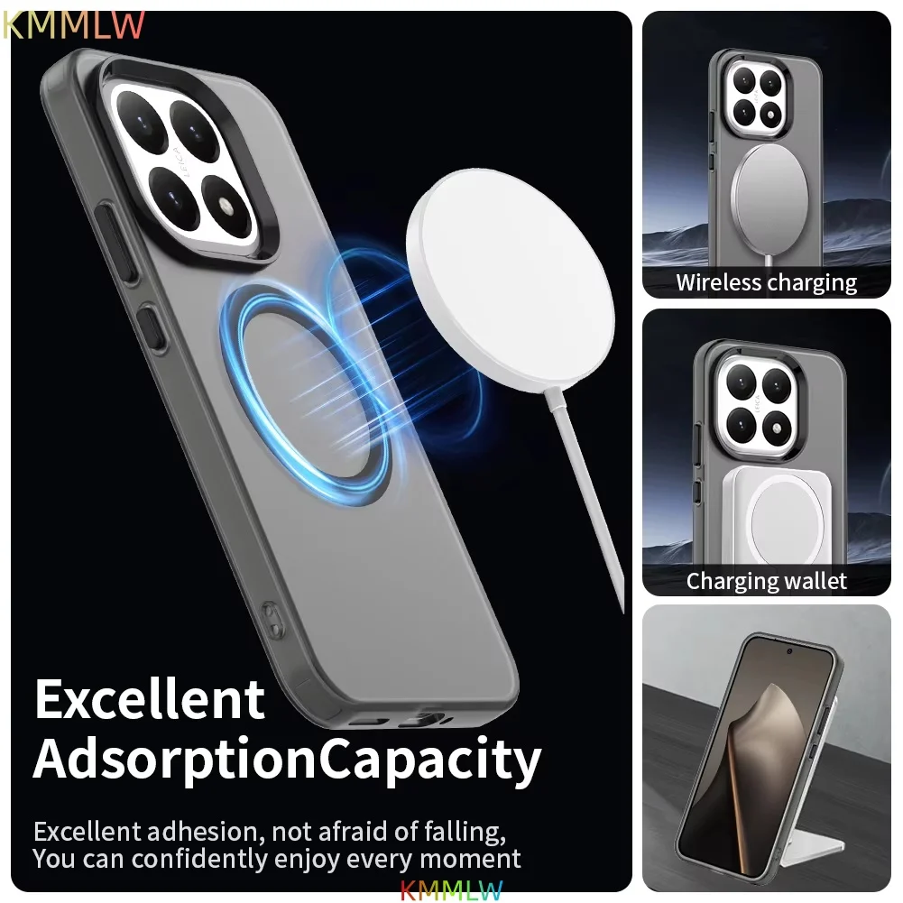 Candy Colors Transparent Magnetic Wireless Charging Case, Back Shell Coque