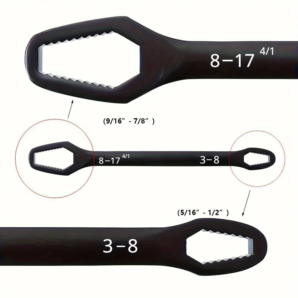 1pc  3-17mm Multifunctional Double End Box Wrench Hexagonal Solid Wrench for Tightening Various Diameter Screws and Nuts 4