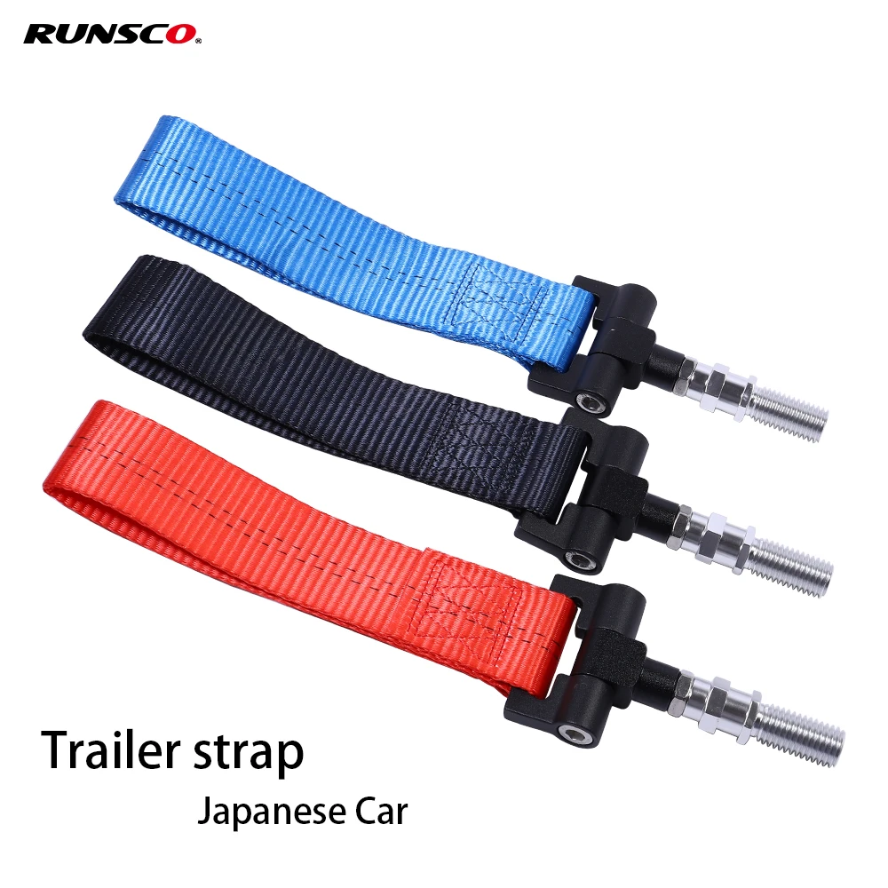 Racing Tow Strap Trailer Hook Car Towing Hook Belt Rope For Honda Car