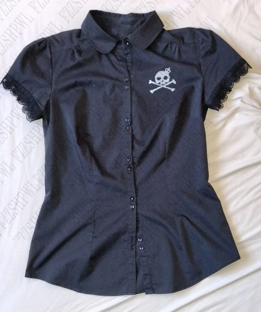 Vêtements pour femmes, col rond, motif Slim, vêtements quotidiens d'été, chemise Punk solide Y2K, manches courtes, crâne, classique, mode, hauts tendance 1