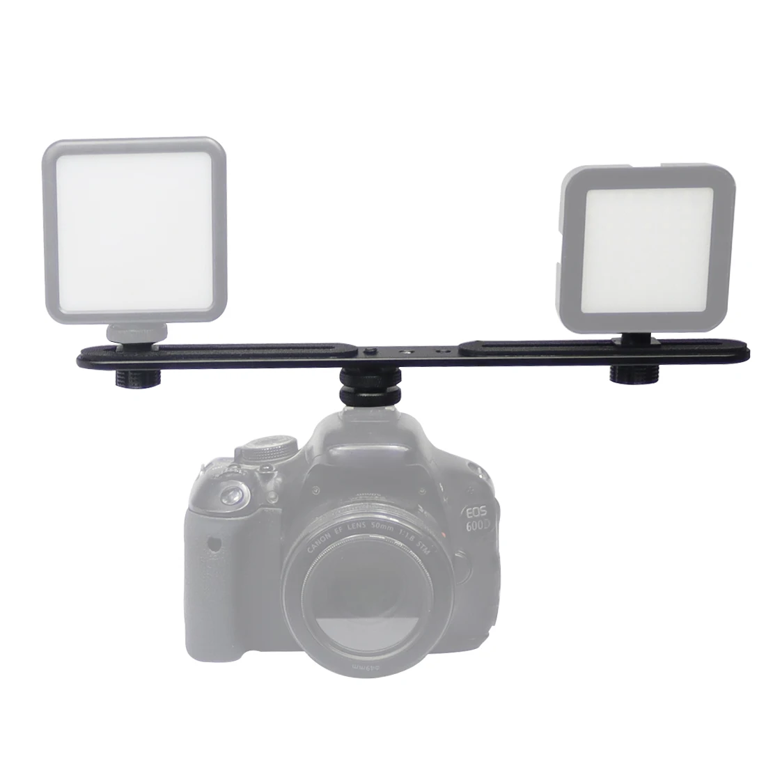 Double Cold Hot Shoe Adapter Mount Extension Holder Video Bracket for Canon for