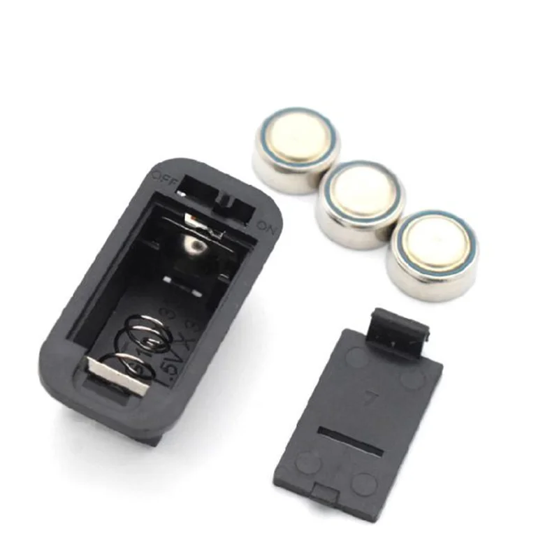 AG13/ LR44 with switch button battery case Music Flash battery compartment Small electronic housing Without